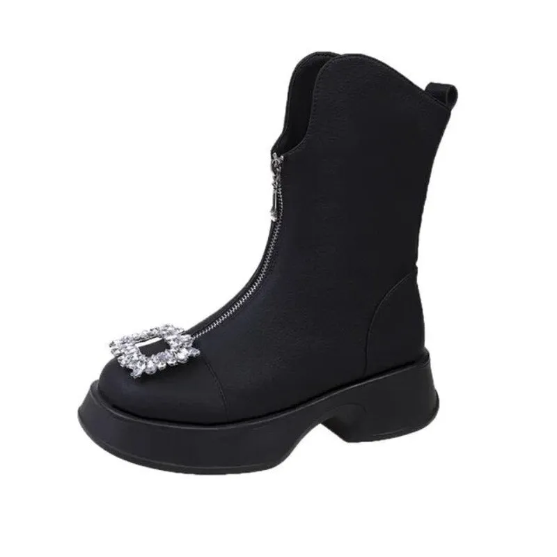 Crown Zipper Boots