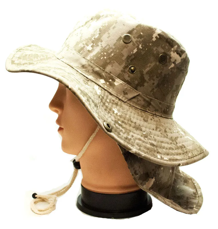 Digital Camo Bucket Hats with Flap Wholesale