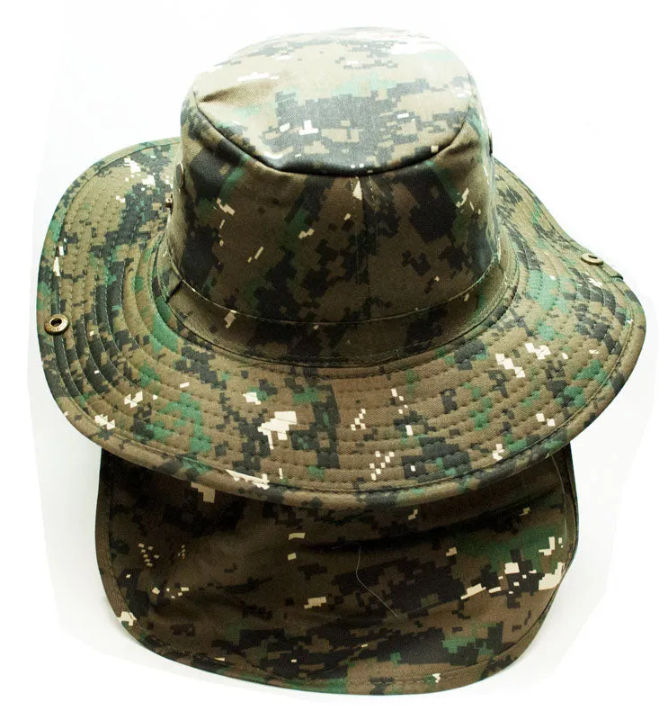 Digital Camo Bucket Hats with Flap Wholesale