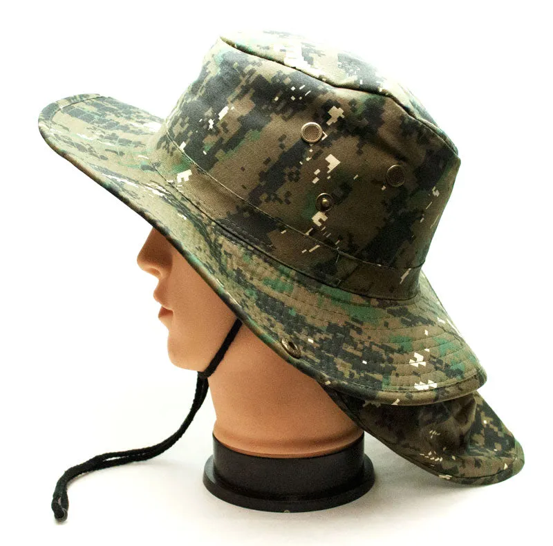 Digital Camo Bucket Hats with Flap Wholesale