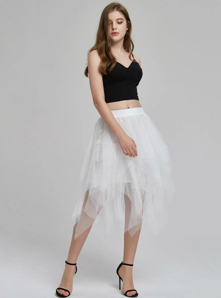 Fluffy Skirt Irregular Gauze Skirt