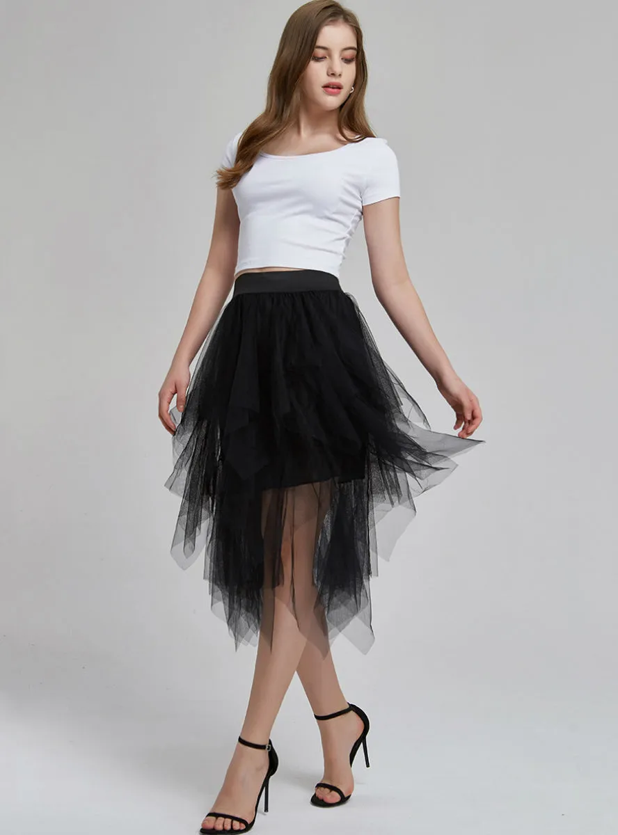 Fluffy Skirt Irregular Gauze Skirt