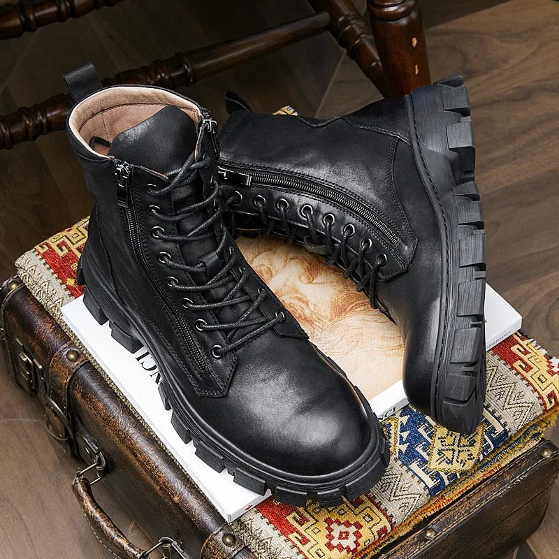 Funki Buys | Boots | Men's Rustic Vintage Leather Ankle Boot