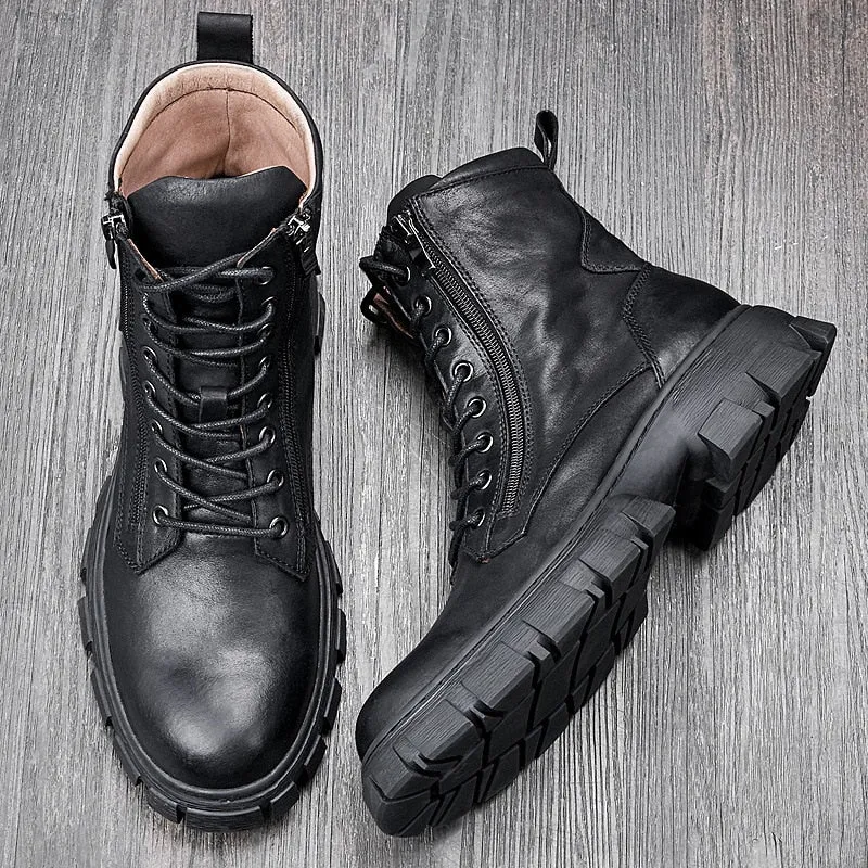 Funki Buys | Boots | Men's Rustic Vintage Leather Ankle Boot