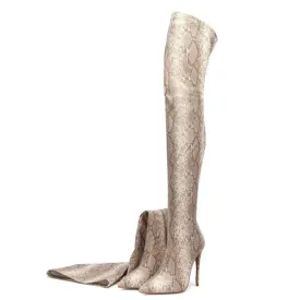 Funki Buys | Boots | Women's Snake Leopard Cloth Long Boots