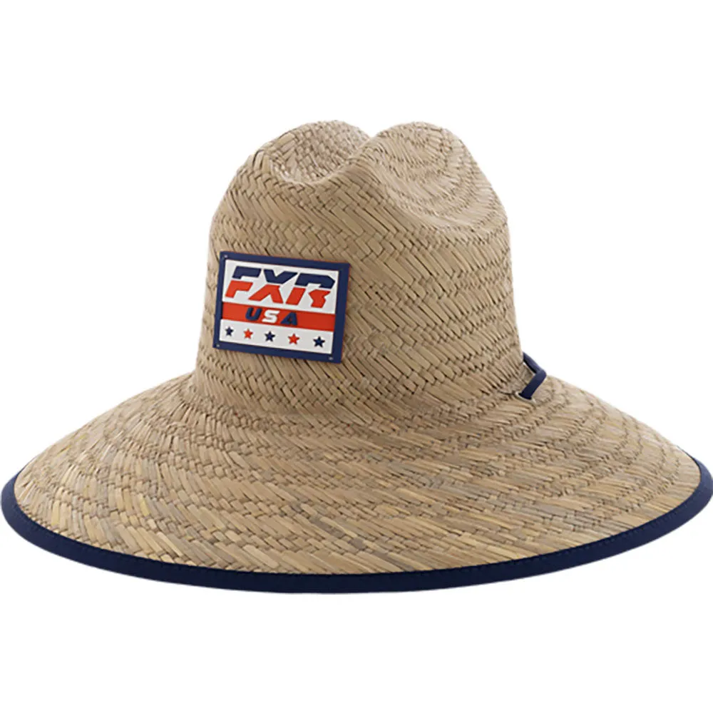 FXR  Shoreside Straw Hat Adjustable Chin Strap Full Printed Brim - Adult