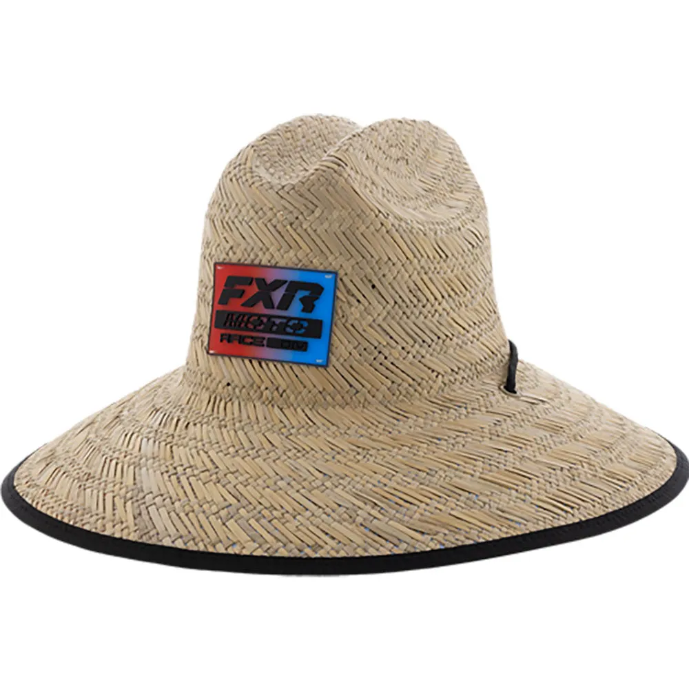 FXR  Shoreside Straw Hat Adjustable Chin Strap Full Printed Brim - Adult