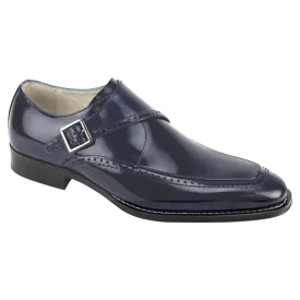 Giovanni Blue Men's Shoes Monkstrap Genuine Calfskin Leather STYLE: AMATO