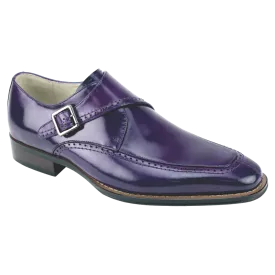 Giovanni Purple men's shoes monk strap calfskin leather