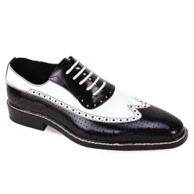 Giovanni RIO Balck and White Wingtip Lace Up Men Shoes