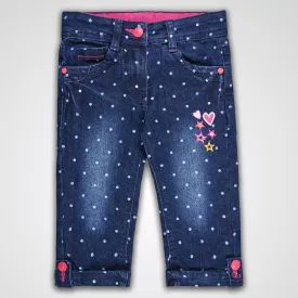 Girls 3/4th Embroidered Jeans