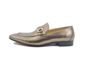 Gold carrucci patent leather mens shoes shiny slip on dress Shoes Gold Buckle