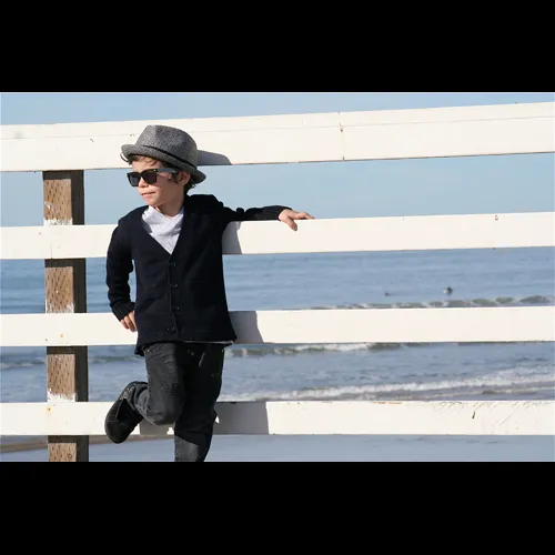 Gray Herringbone Fedora with Black Band