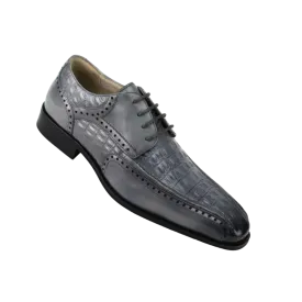 Grey Men's Lace-Up Shoes Genuine Leather by Giovanni