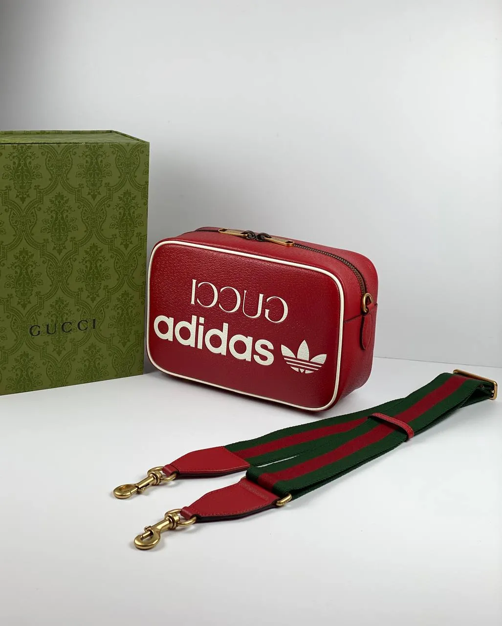 Gucci x adidas small shoulder bag red