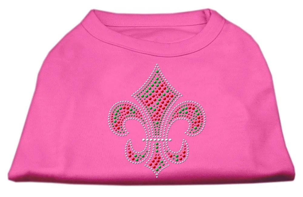 Holiday Fleur de lis Rhinestone Shirts Bright Pink M (12)