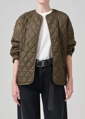 Huntleigh Quilted Coat in Army