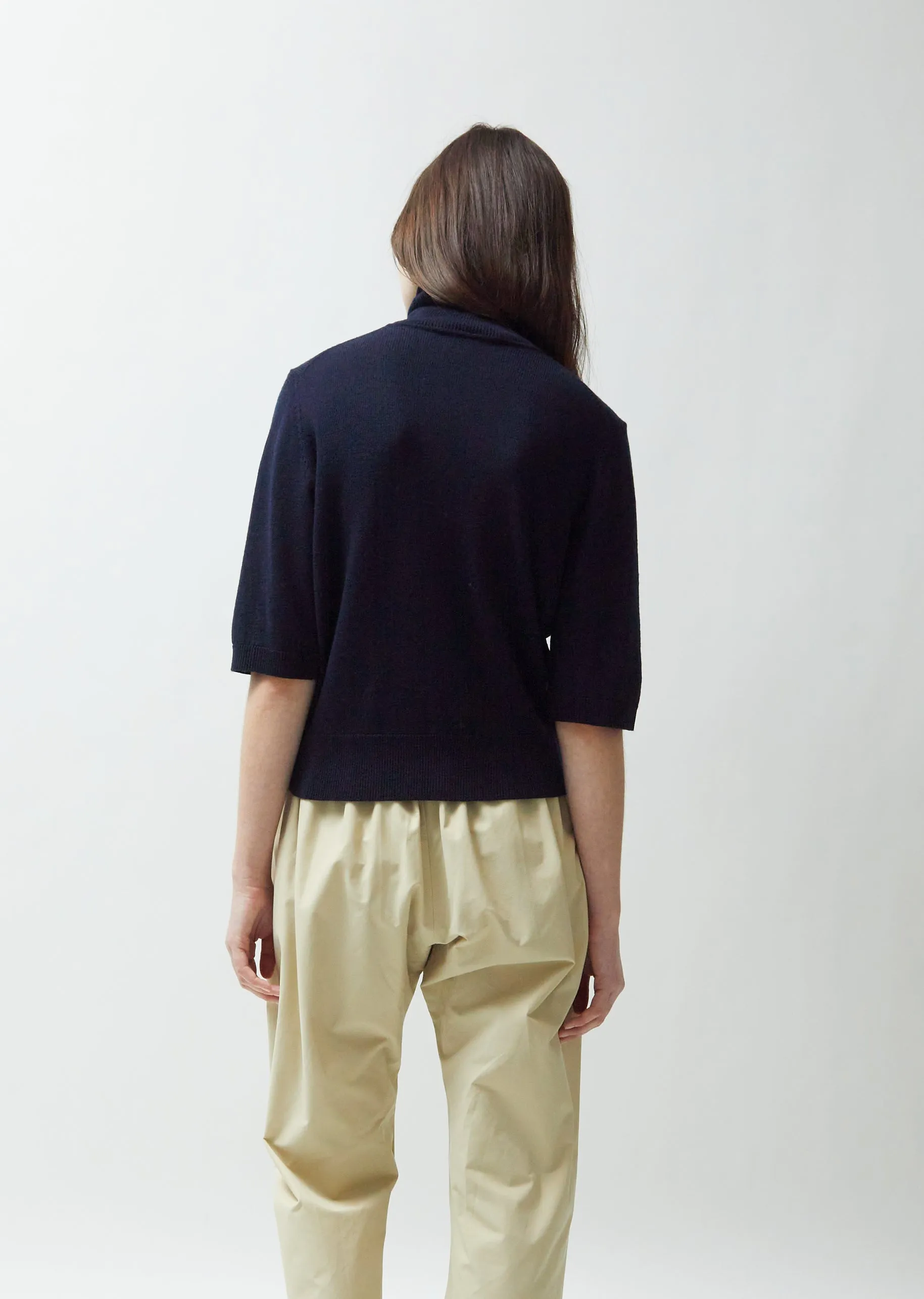 Inber Short Sleeve Roll Neck — Dark Navy