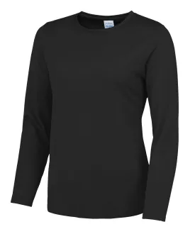 Jet Black - Women's long sleeve cool T