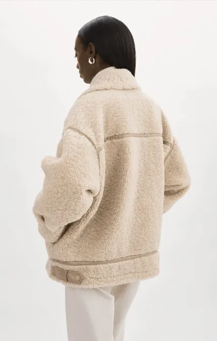 Lamarque Badu Faux Shearling Jacket in Beige