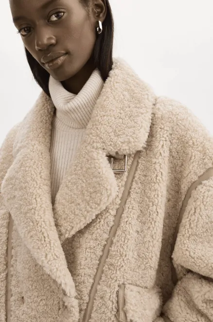 Lamarque Badu Faux Shearling Jacket in Beige