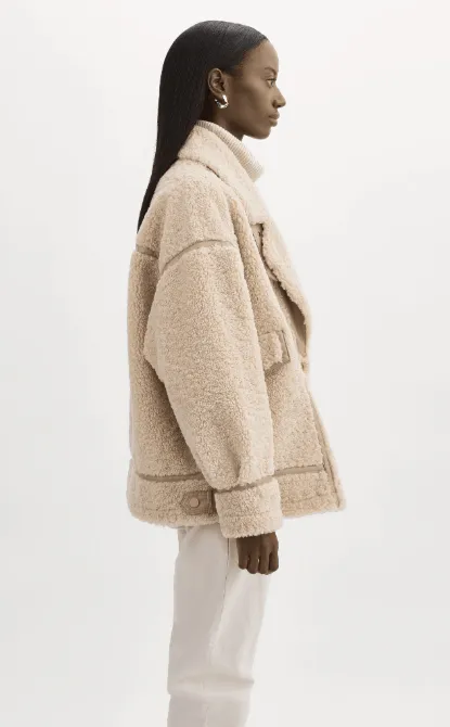 Lamarque Badu Faux Shearling Jacket in Beige