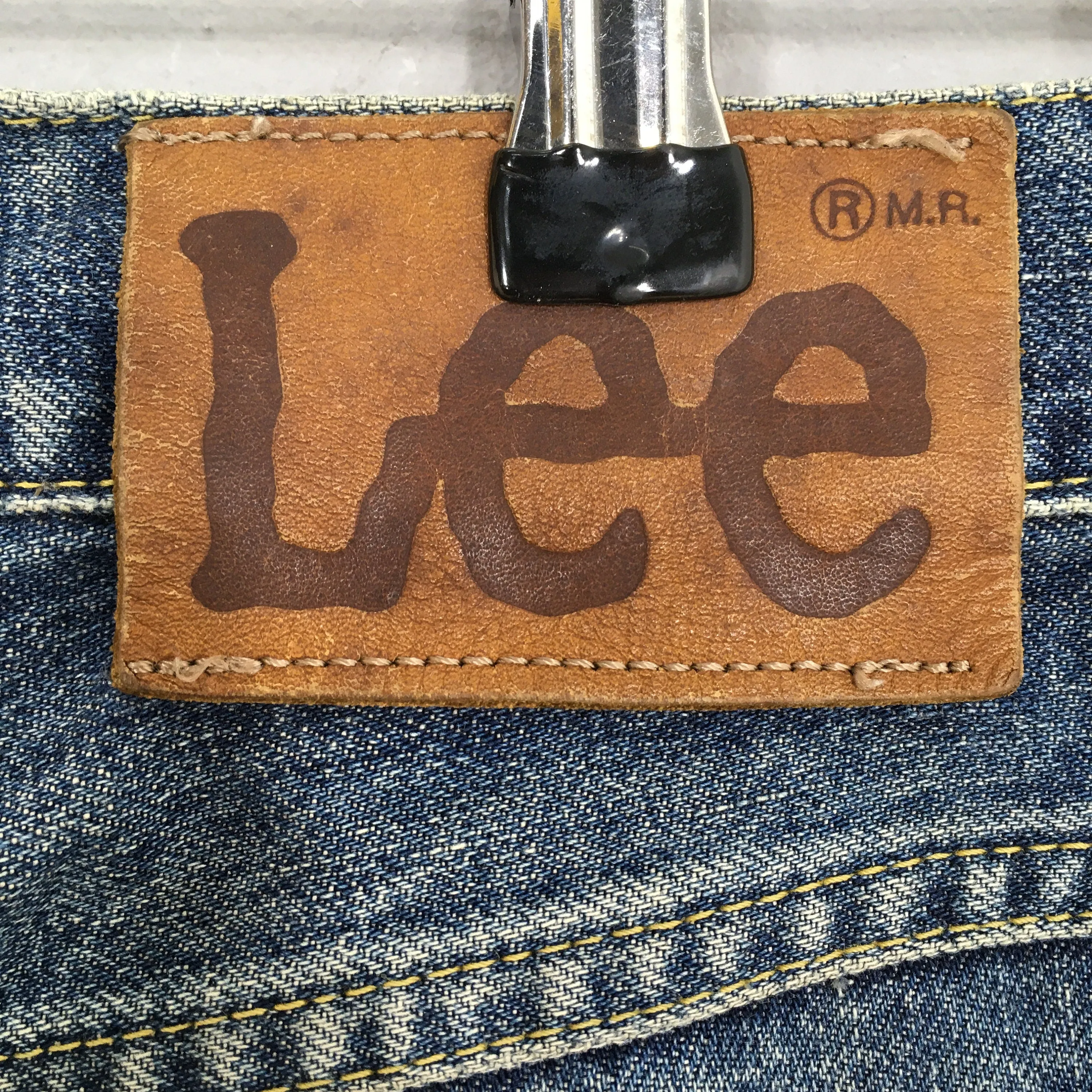 Lee Japan Faded Blue Distressed Jeans Size 30x33