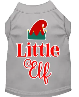 Little Elf Screen Print Dog Shirt Grey Xxxl