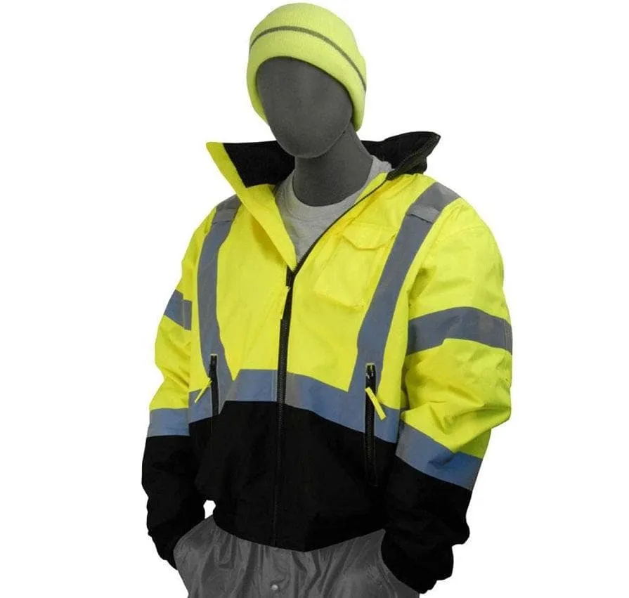 Majestic Hi-Viz Waterproof Bomber Jacket with Removable Fleece Liner