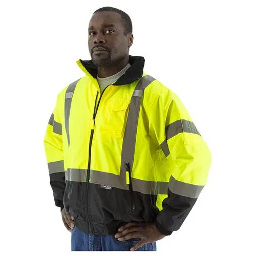 Majestic Hi-Viz Waterproof Bomber Jacket with Removable Fleece Liner