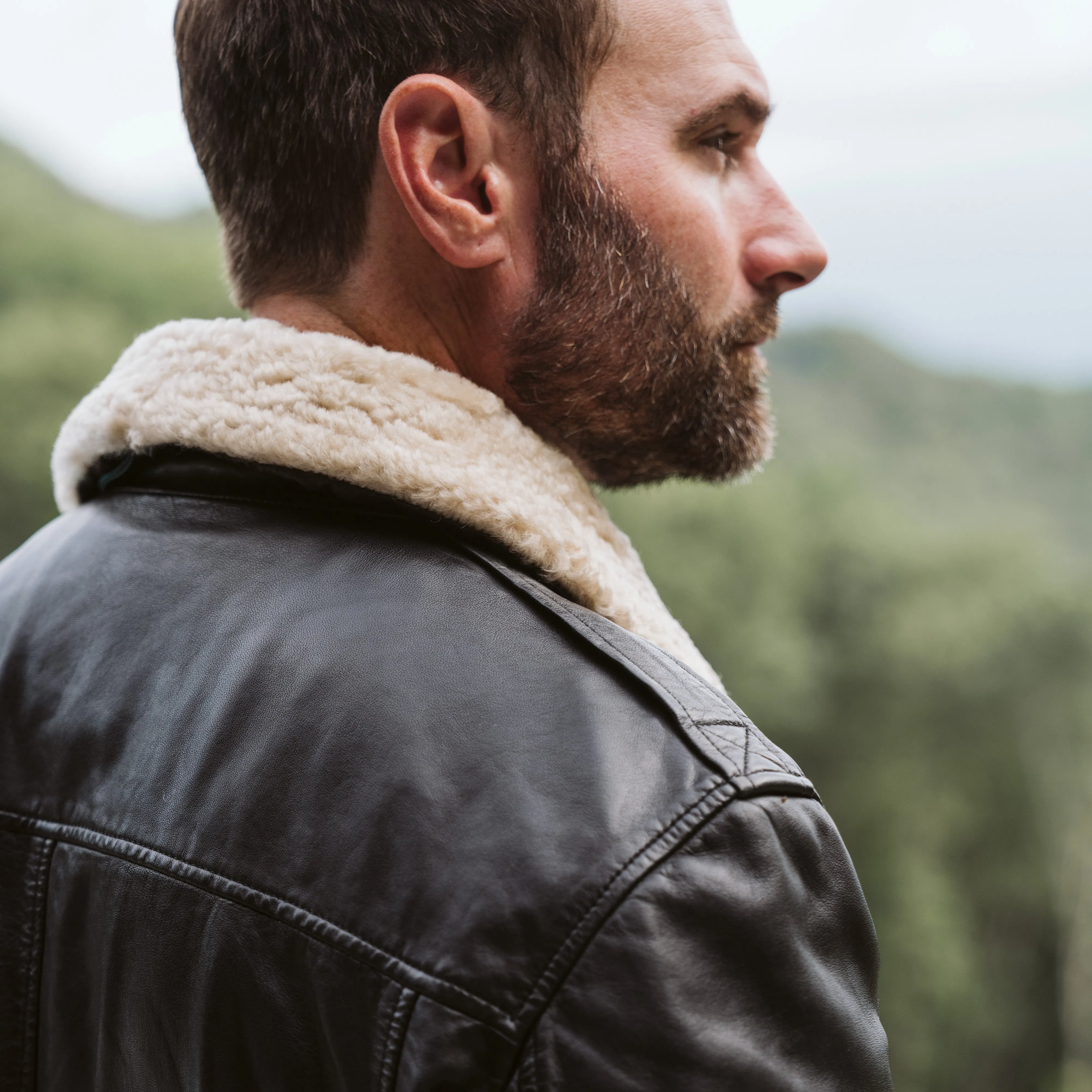 Maverick Leather Bomber Jacket | Vintage Black