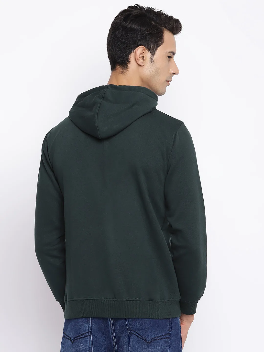 Men Bottle Green Sweatshirt