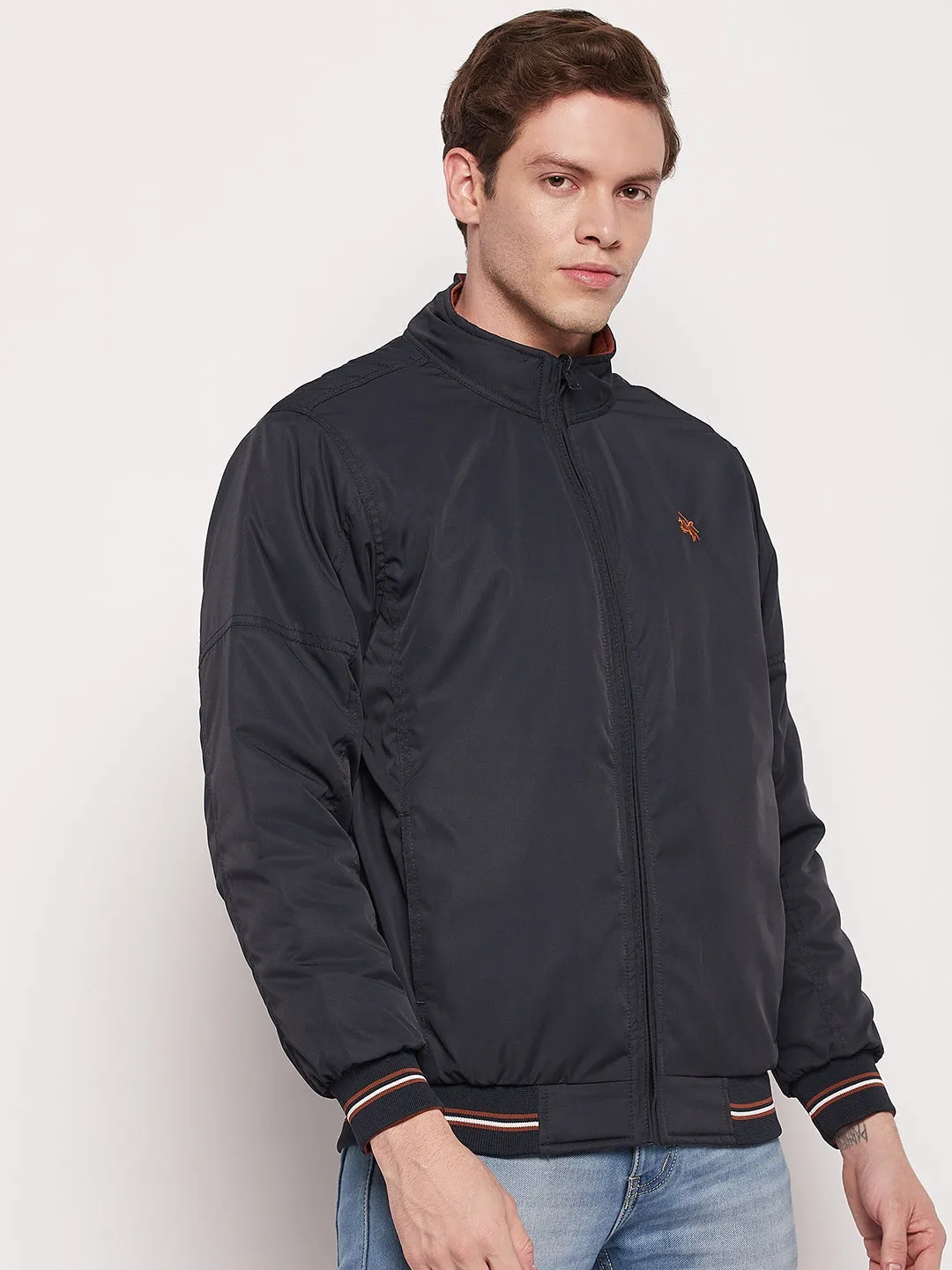 Men Navy Reversible Jacket