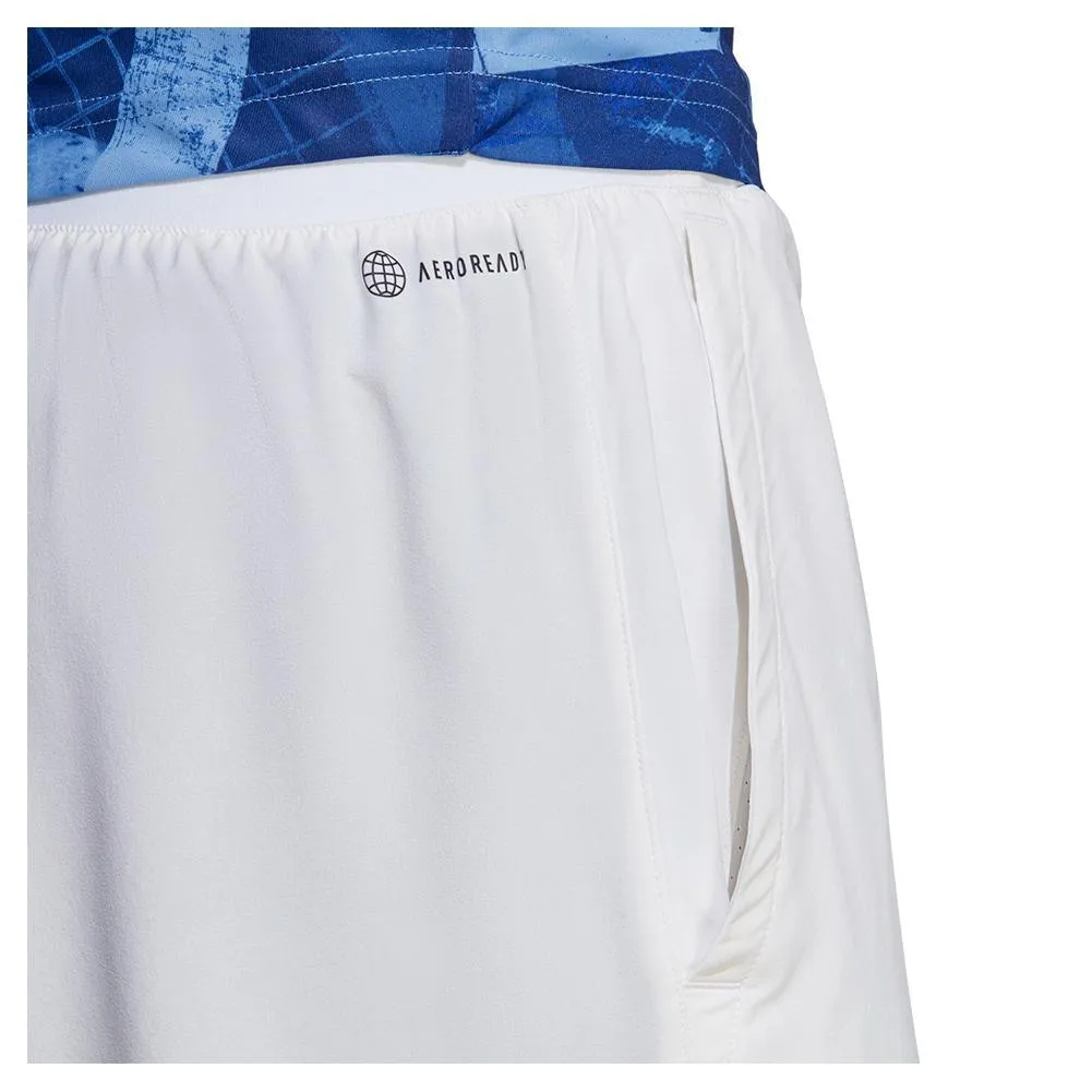 Men's Club Stretch Woven 9 Inch Tennis Shorts White