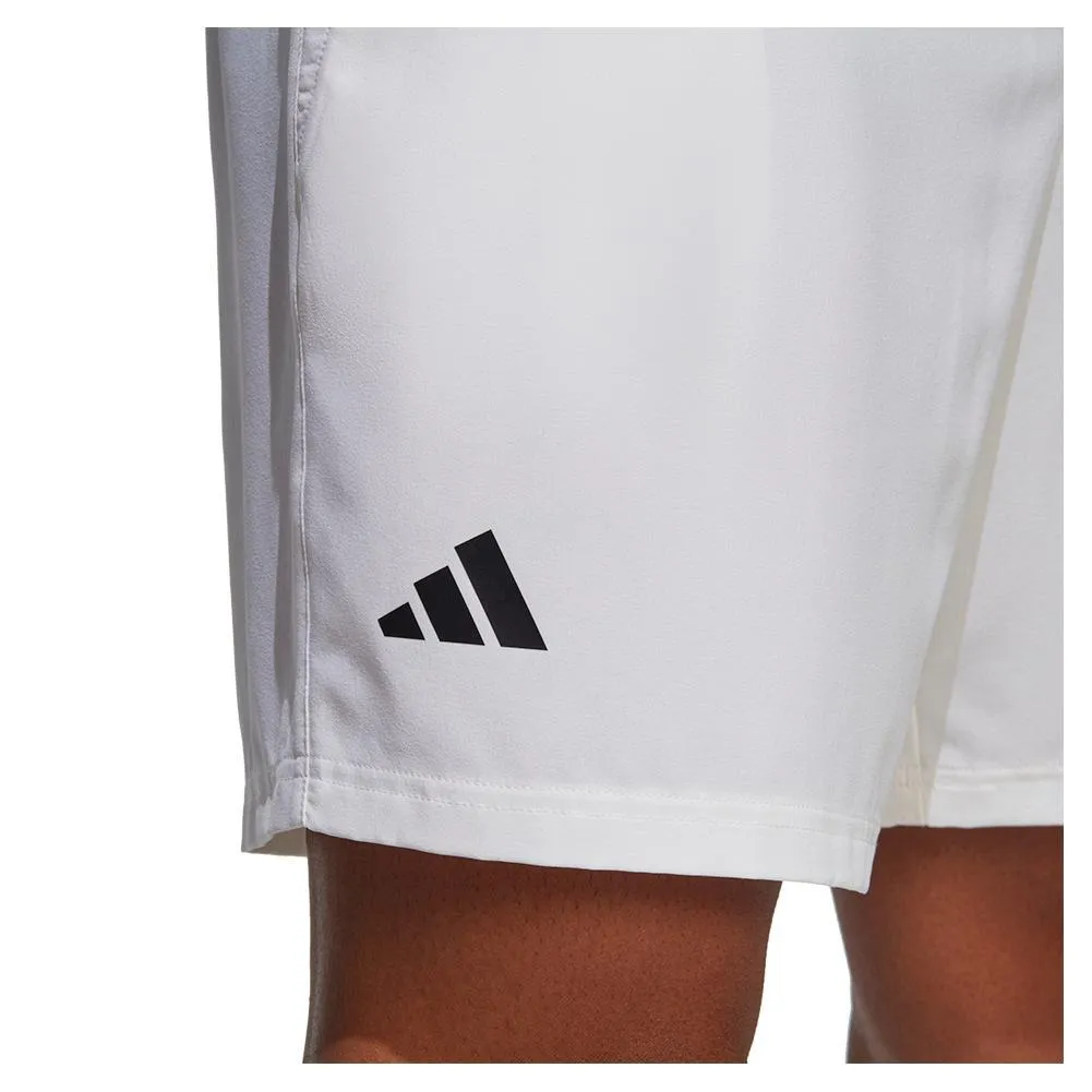 Men's Club Stretch Woven 9 Inch Tennis Shorts White