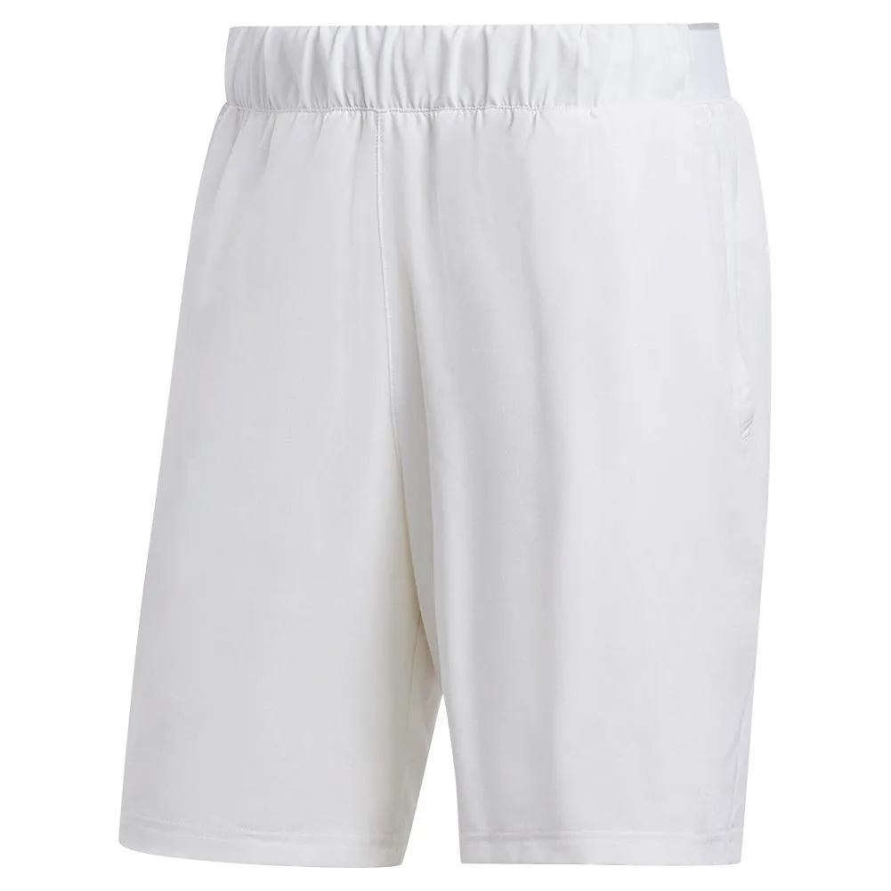 Men's Club Stretch Woven 9 Inch Tennis Shorts White