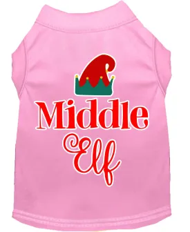 Middle Elf Screen Print Dog Shirt Light Pink Lg