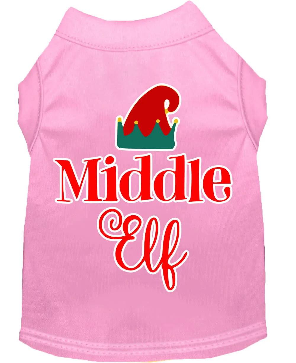 Middle Elf Screen Print Dog Shirt Light Pink Med