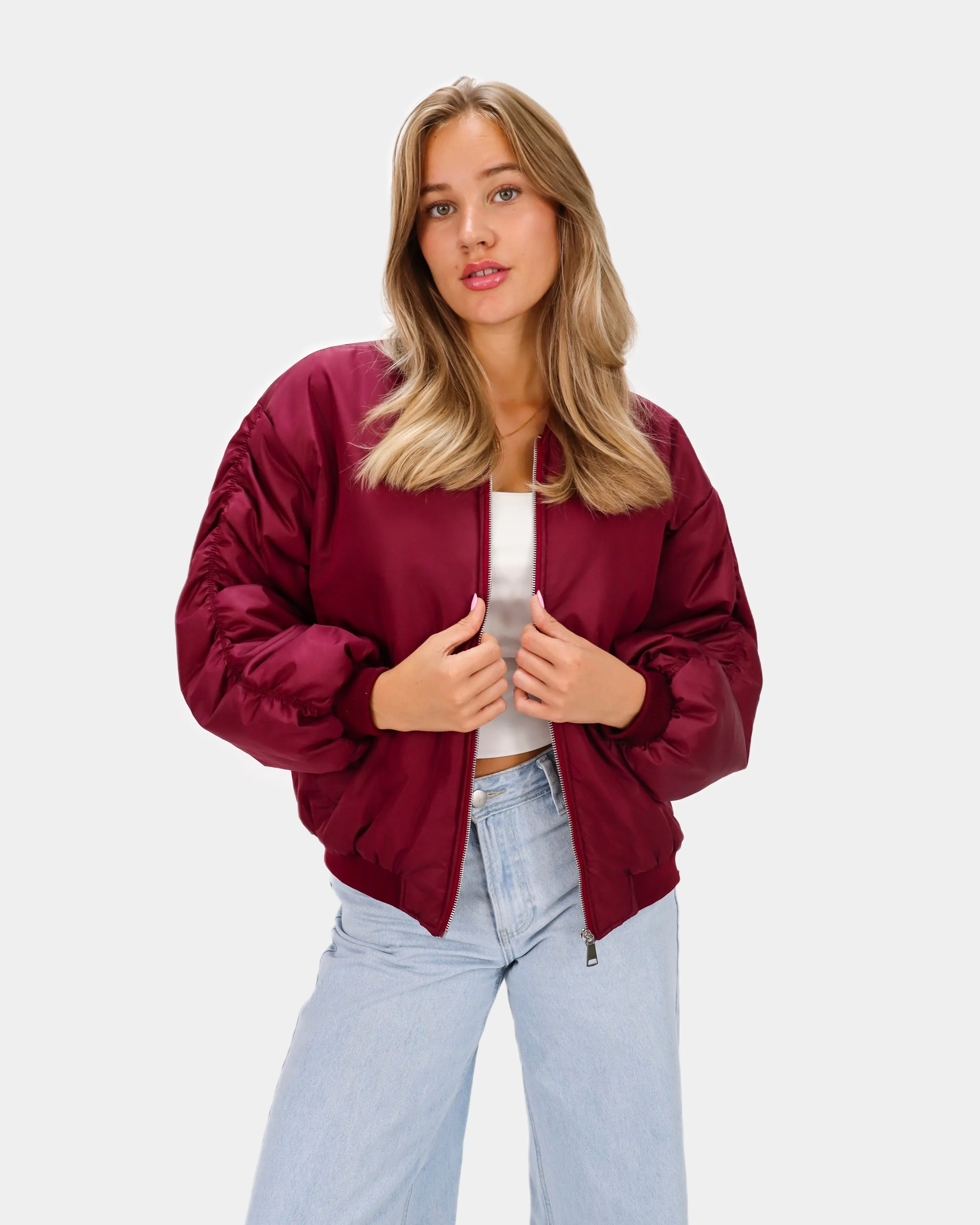 Nela Bomber Burgundy