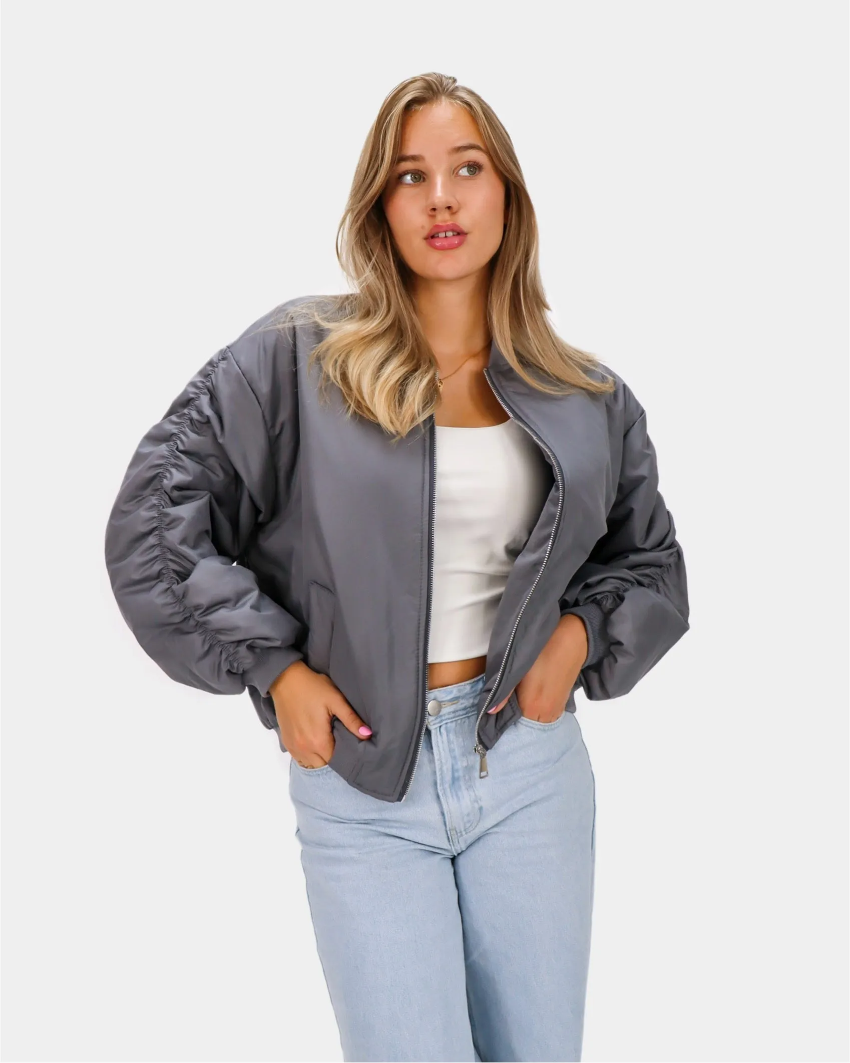 Nela Bomber Grey