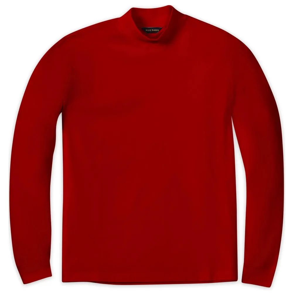 Peruvian Cotton Mock Turtleneck in Dark Cherry by Scott Barber