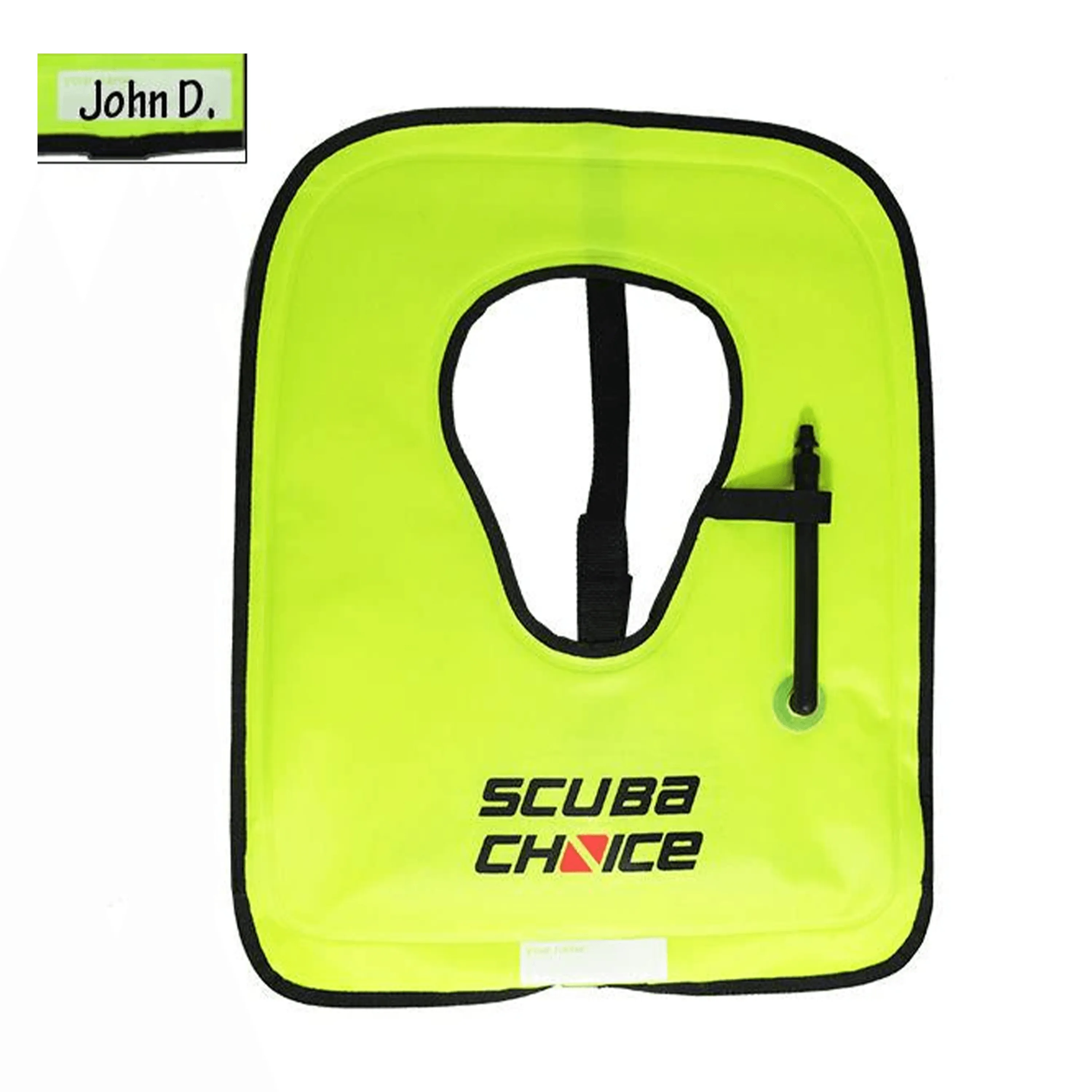 Scuba Choice Adult Neon Yellow Snorkel Vest with Name box, Large