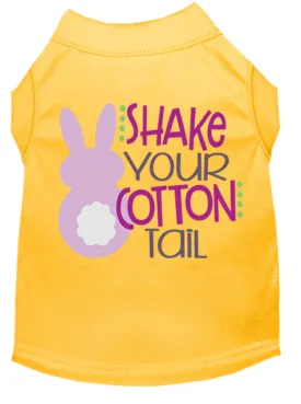 Shake Your Cotton Tail Screen Print Dog Shirt Yellow Xs