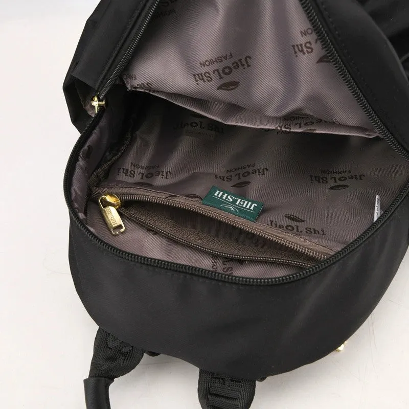 Small Backpack Women's 2023 New Arrival Fashion Fancy Travel Oxford Cloth Backpack Women's Lightweight Shopping Women's Bag