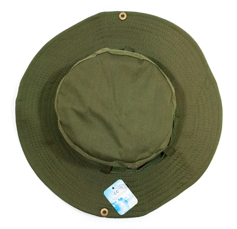 Solid Color Bucket Hat with Flap Neck Cover