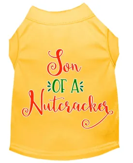 Son Of A Nutcracker Screen Print Dog Shirt Yellow Med