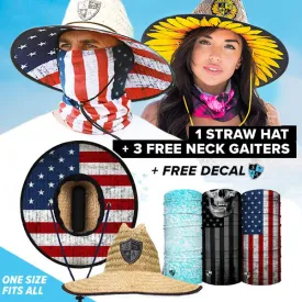 STRAW HAT PACK: 1 HAT & 3 FACE SHIELDS ® | PICK YOUR PACK