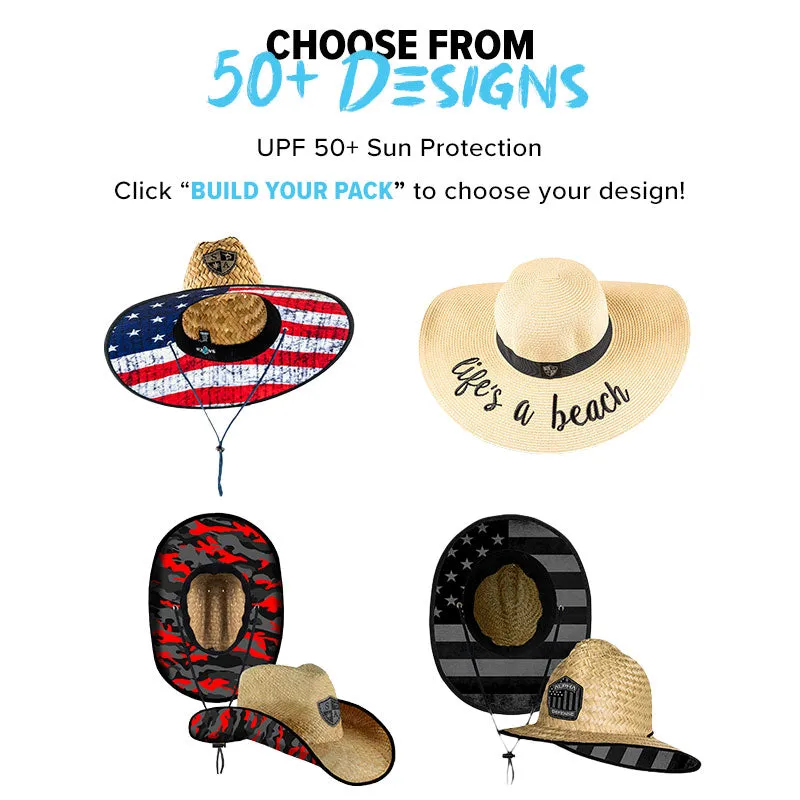 STRAW HAT PACK: 1 HAT & 3 FACE SHIELDS ® | PICK YOUR PACK