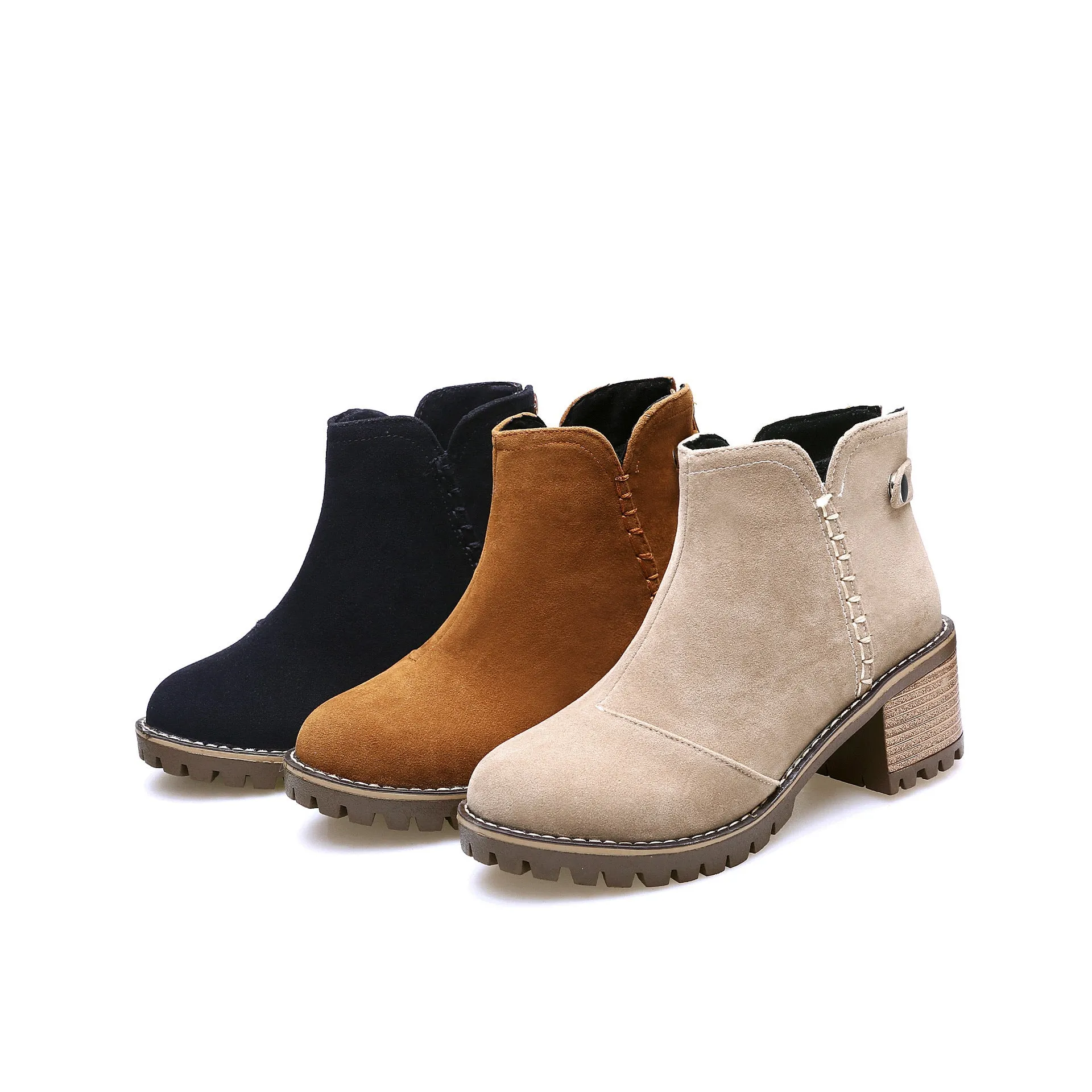 Suede Chelsea Boots Winter Fall Student Short Boots Women Shoes