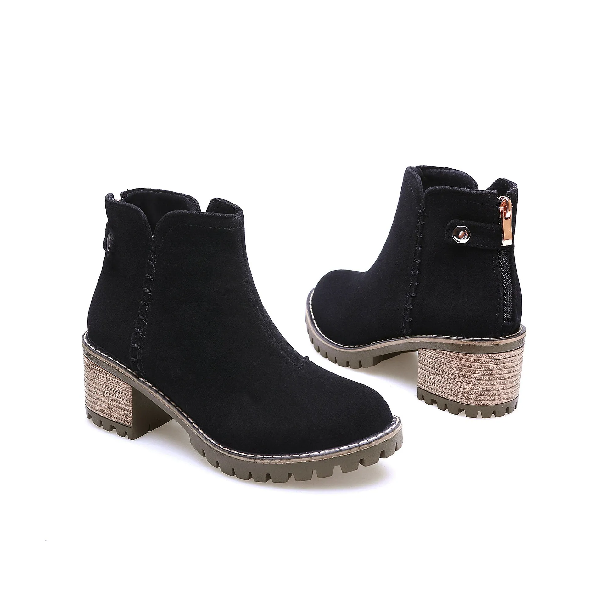 Suede Chelsea Boots Winter Fall Student Short Boots Women Shoes